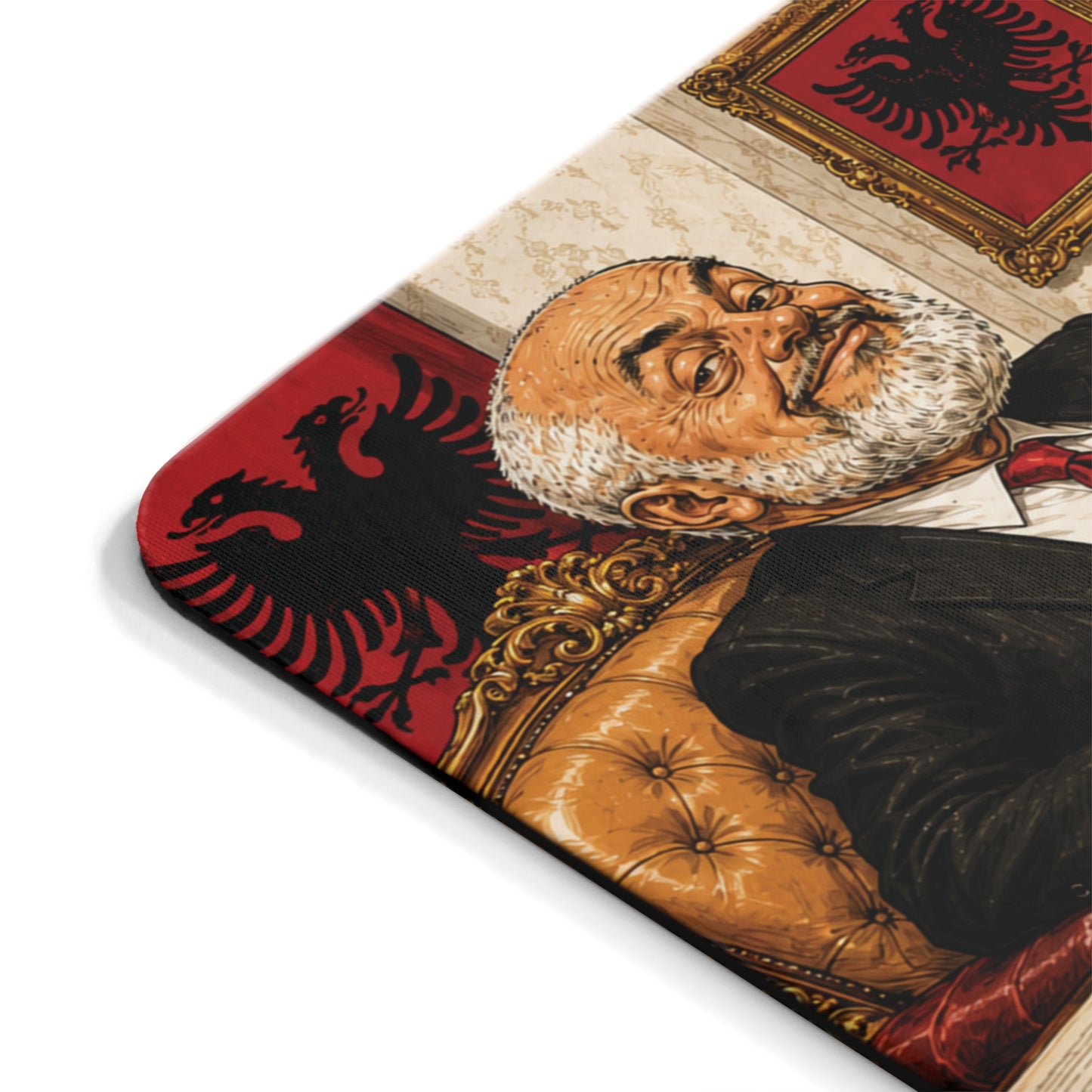 Albanian Political Satire Mouse Pad — Corruption Cartoon Desk Mat