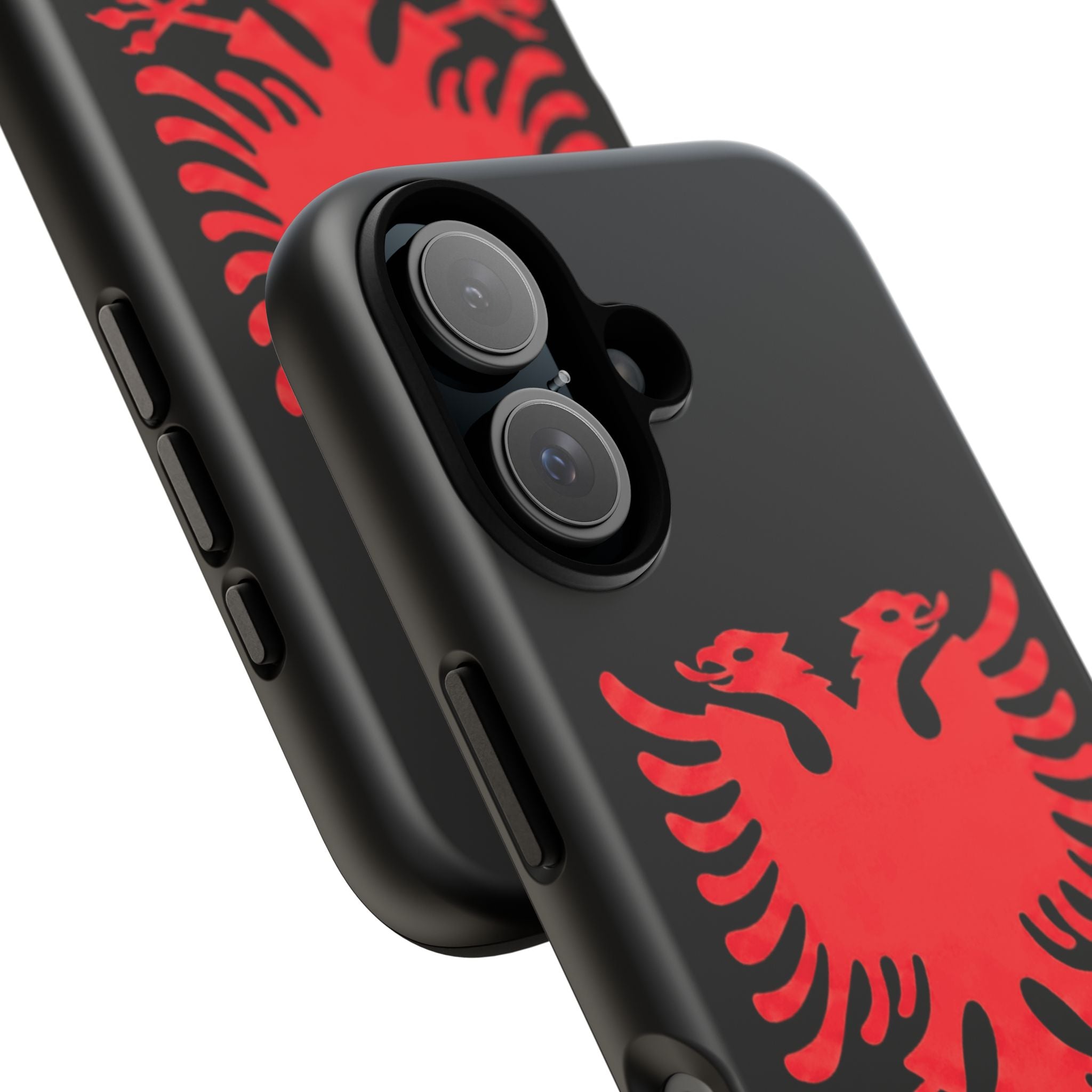 Albanian Double Eagle Phone Case - Red on Black