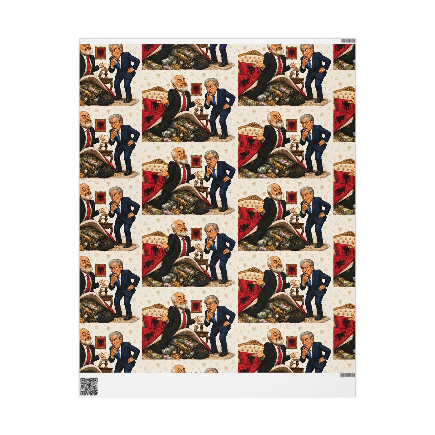 Edi Rama and Sali Berisha Vintage Santa & Victorian Carolers Wrapping Paper
