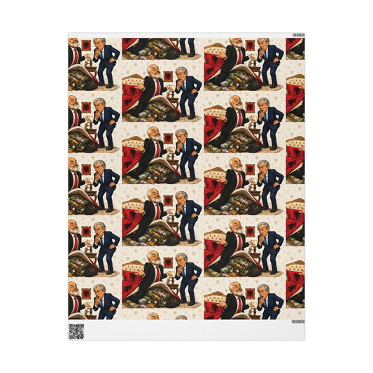 Edi Rama and Sali Berisha Vintage Santa & Victorian Carolers Wrapping Paper