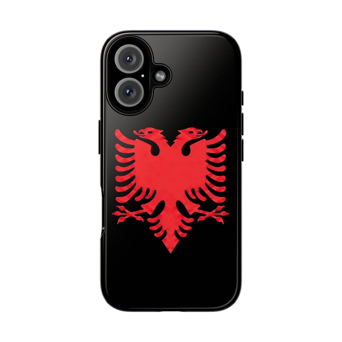 Albanian Double Eagle Phone Case - Red on Black