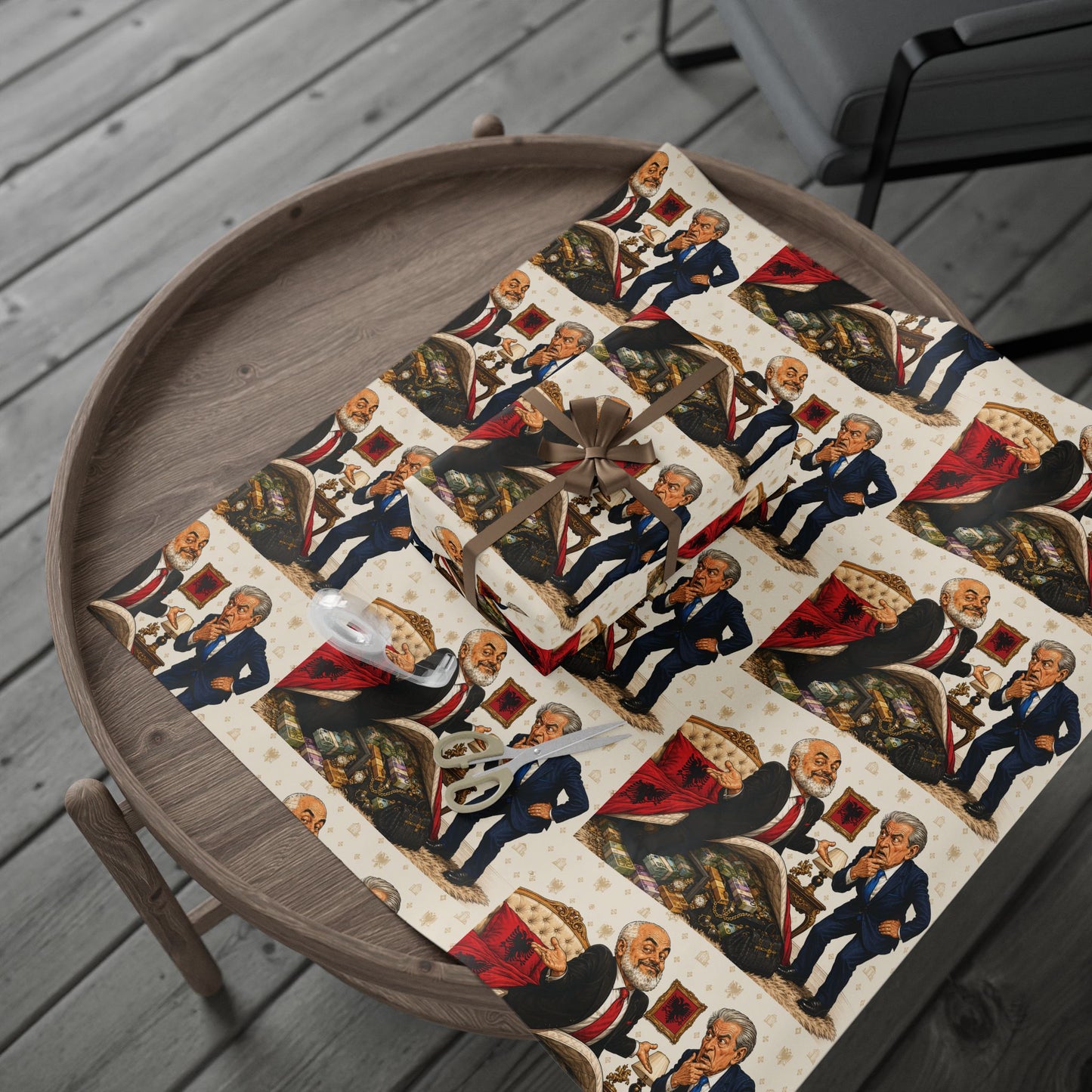 Edi Rama and Sali Berisha Vintage Santa & Victorian Carolers Wrapping Paper