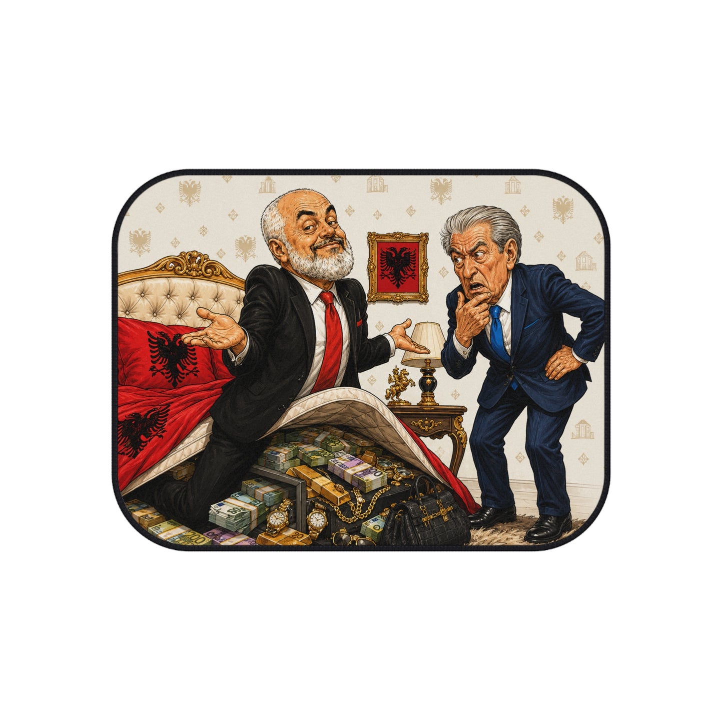 Cartoon Albanian Politicians Sali Berisha and Edi Rama