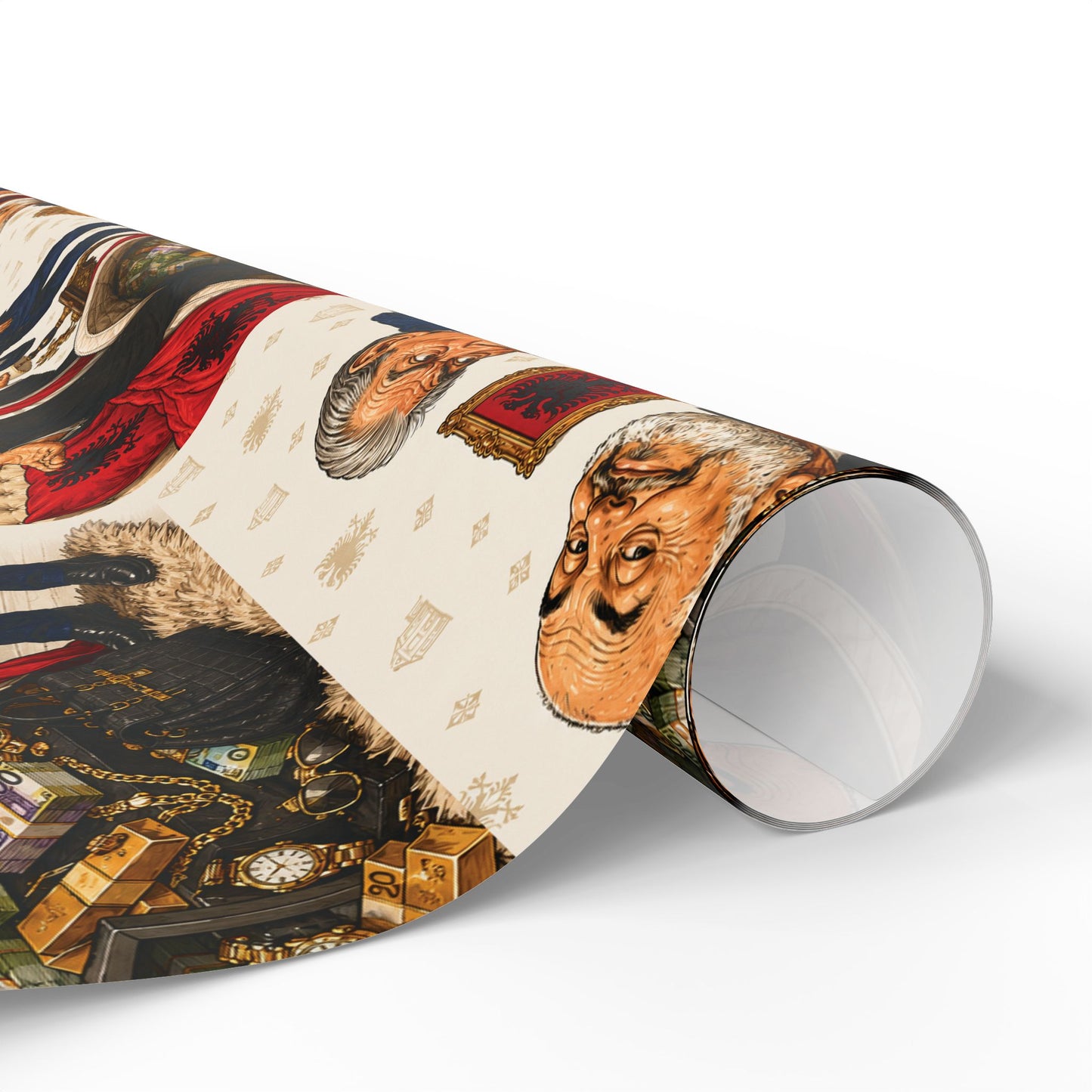 Edi Rama and Sali Berisha Vintage Santa & Victorian Carolers Wrapping Paper