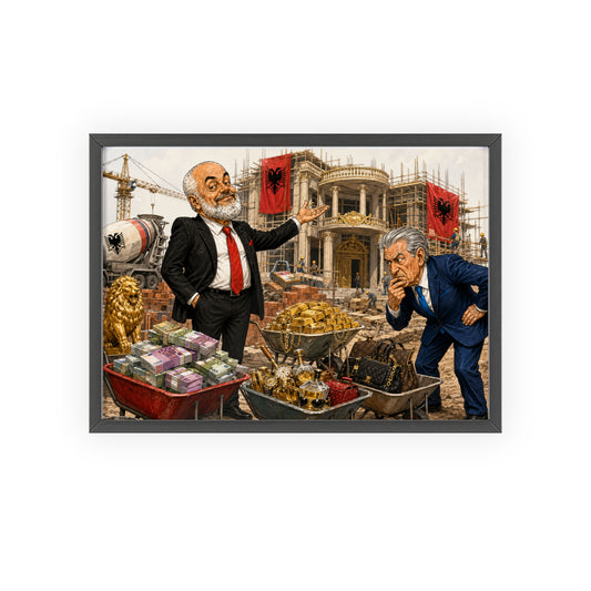 Albanian Political Satire Framed Poster