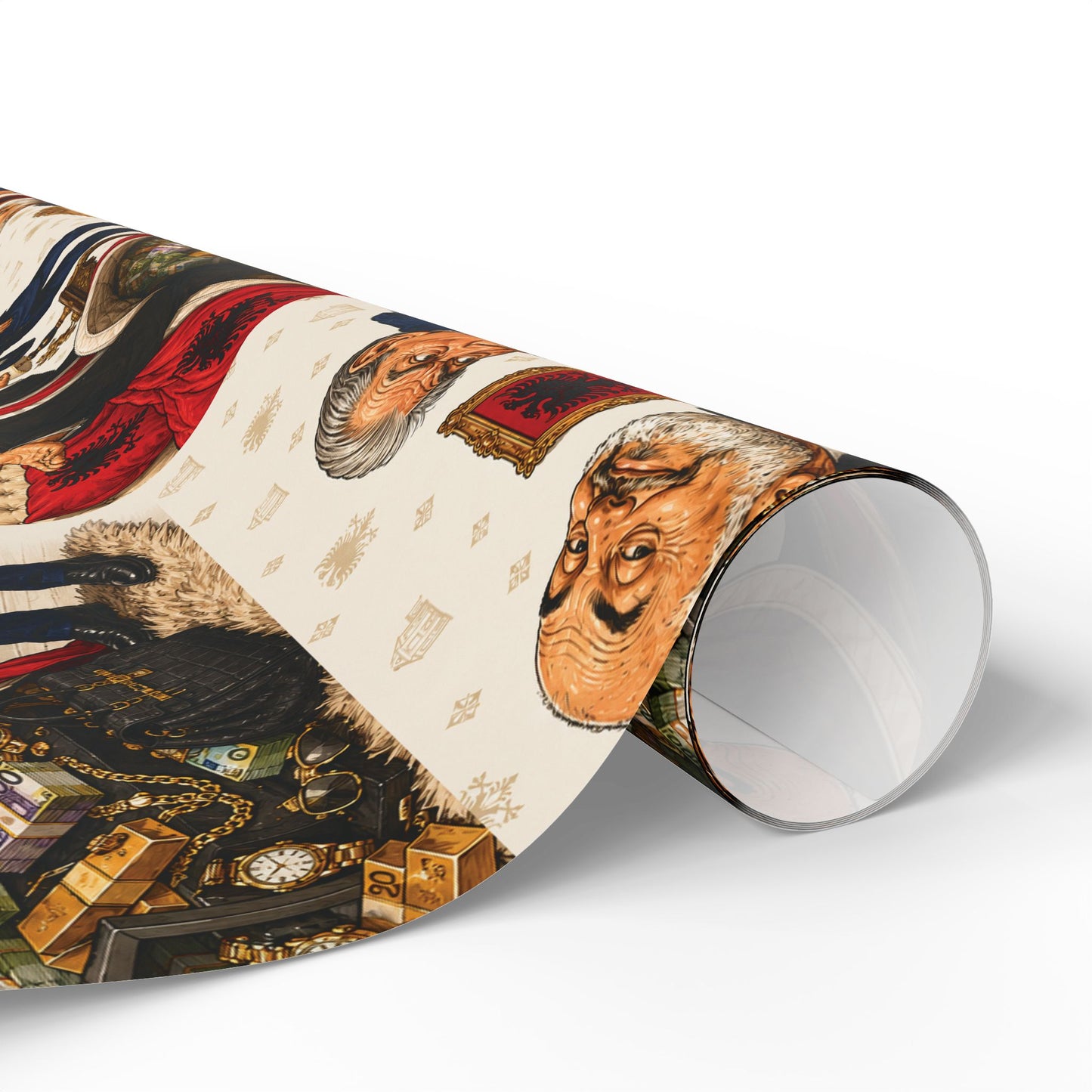 Edi Rama and Sali Berisha Vintage Santa & Victorian Carolers Wrapping Paper