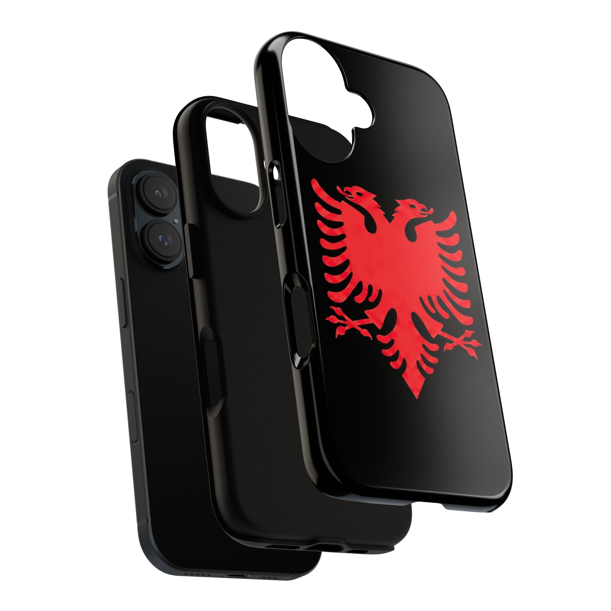 Albanian Double Eagle Phone Case - Red on Black