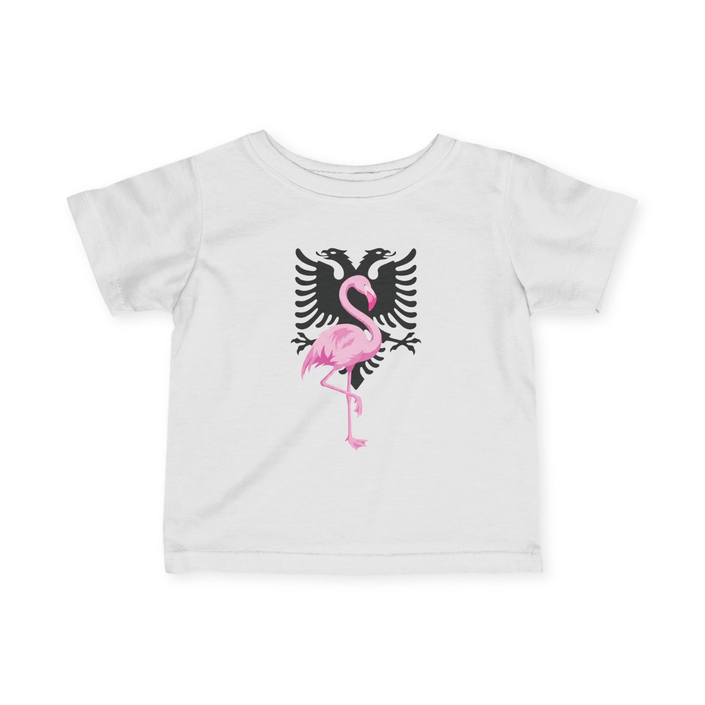 Infant Tee — Pink Flamingo over Double-Headed Eagle Baby Shirt