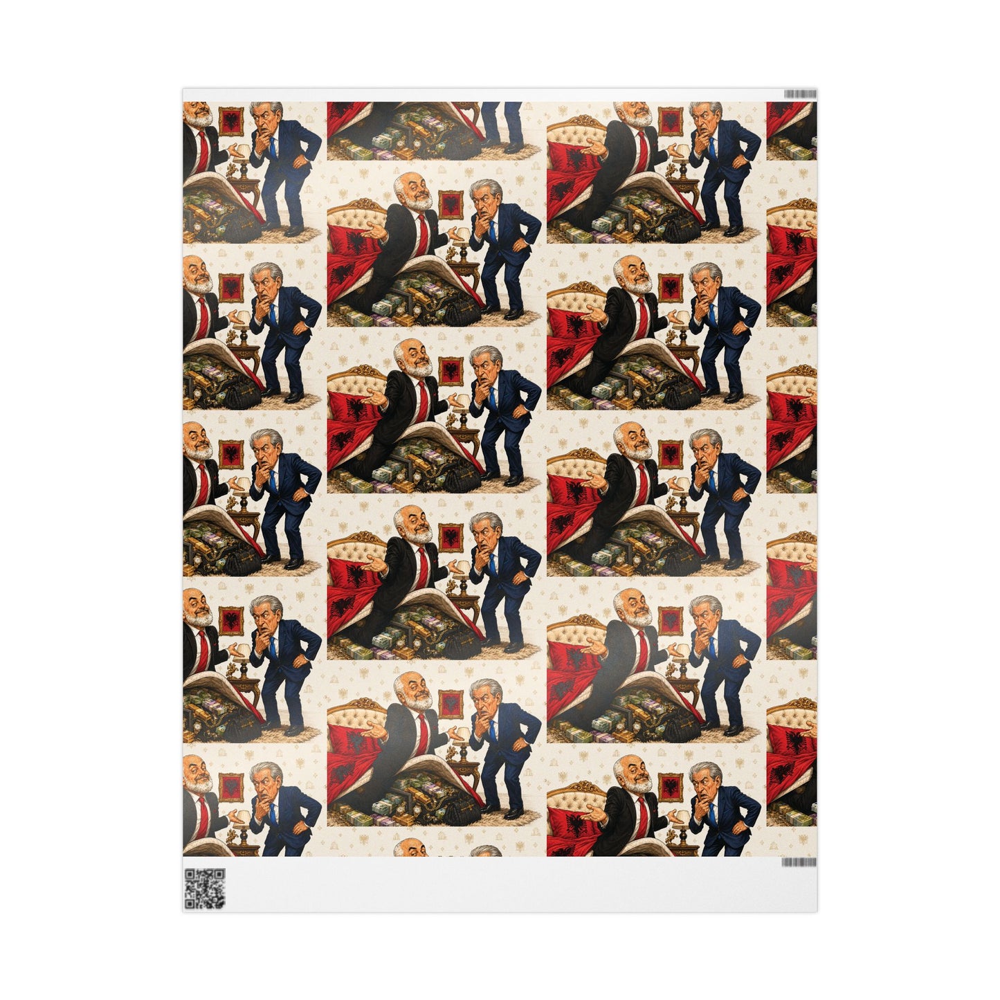 Edi Rama and Sali Berisha Vintage Santa & Victorian Carolers Wrapping Paper