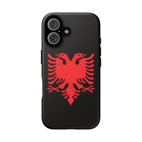 Albanian Double Eagle Phone Case - Red on Black