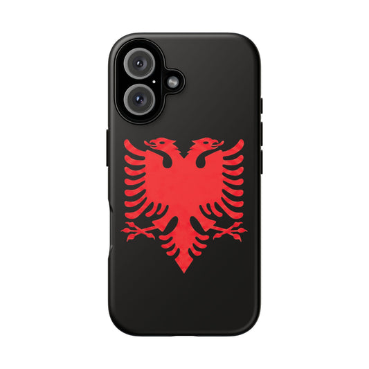 Albanian Double Eagle Phone Case - Red on Black