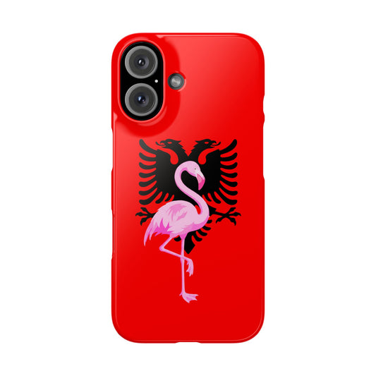 Albanian Eagle & Flamingo Phone Case - Orange