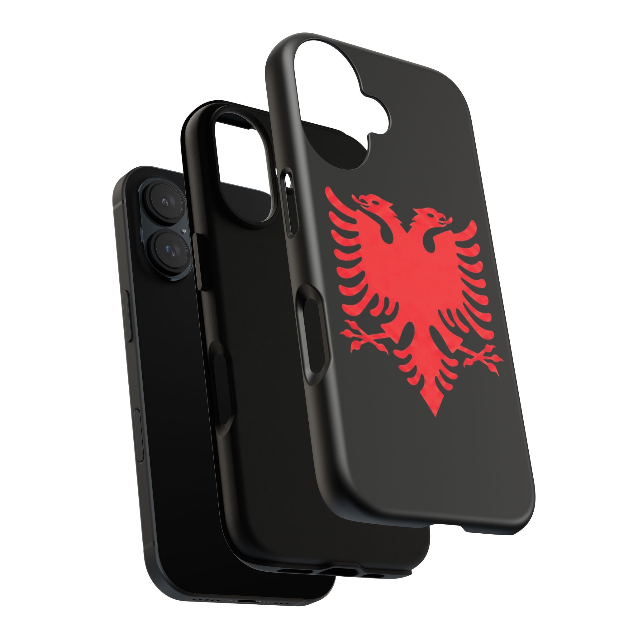 Albanian Double Eagle Phone Case - Red on Black