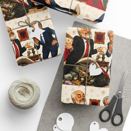 Edi Rama and Sali Berisha Vintage Santa & Victorian Carolers Wrapping Paper